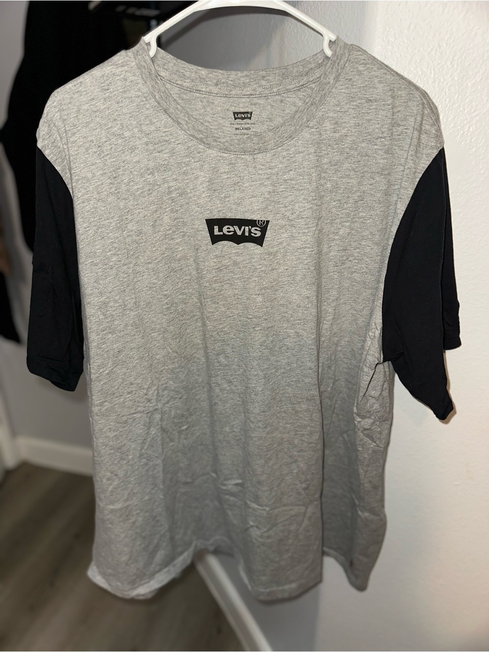 Levi's Grey Tee with Black Raglan Sleeves